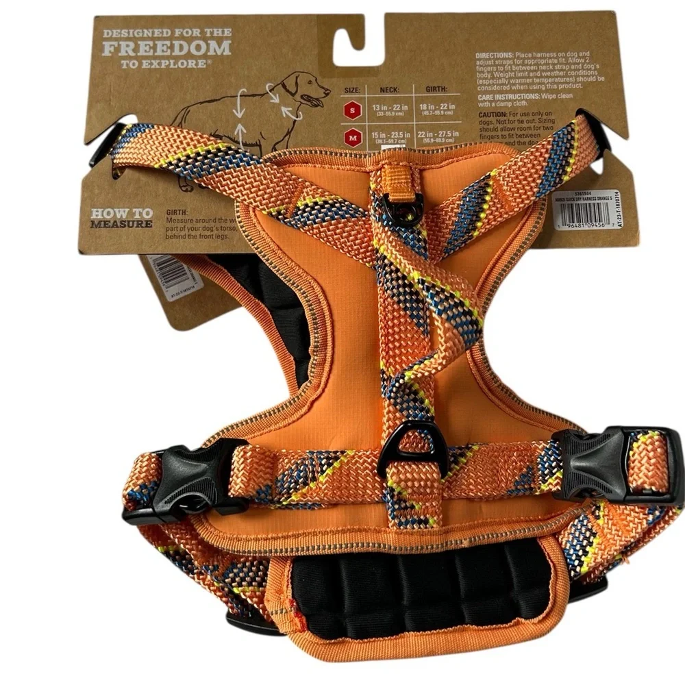 New Arcadia Trail® Quick Dry Dog Orange Harness S